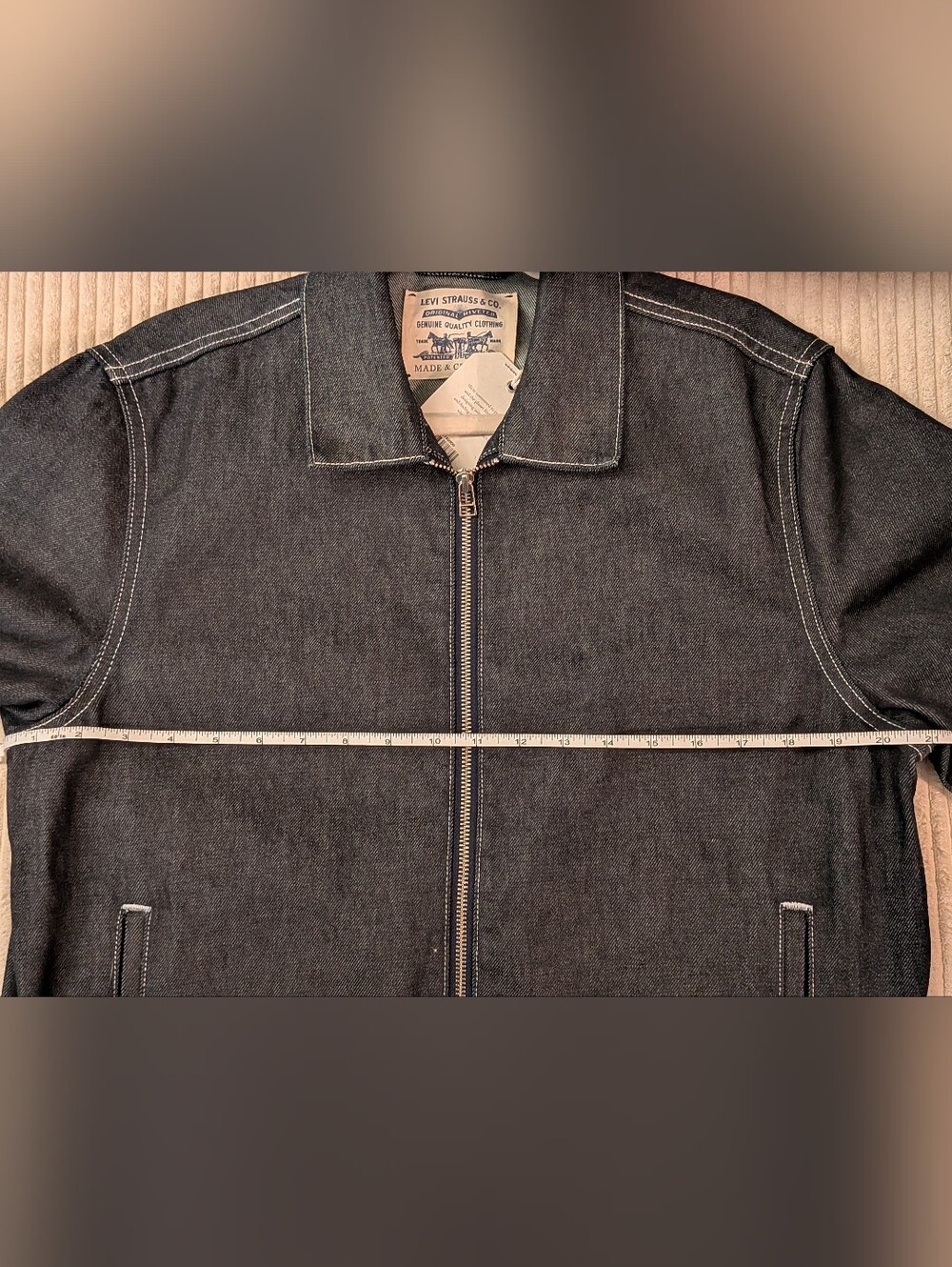 🔥RARE Levi's Made & Crafted Walter Denim Harrington Jacket Dark Indigo LMC 🔥 - Picture 13 of 16